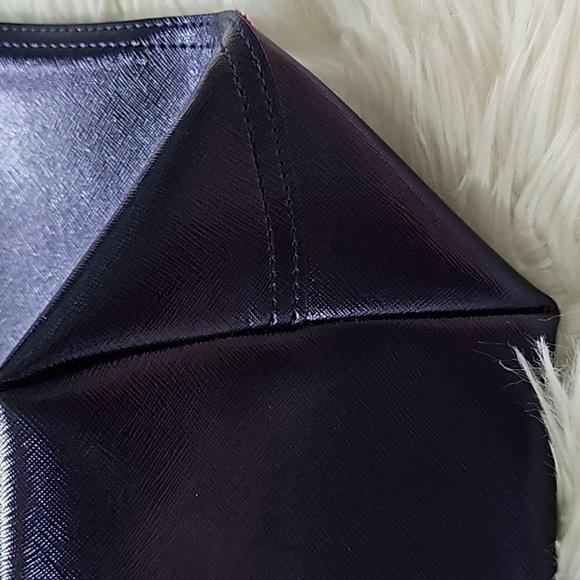 Bath & Body Works Shiny Navy Tote Bag with Gold Sparkle Pouch - Picture 6 of 12